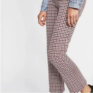 Free People Rudy Houndstooth Flare Trousers High Waist White Navy Red Stretch